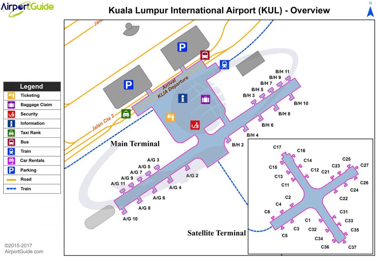 kuala lumpur aeroporto internacional terminal mapa