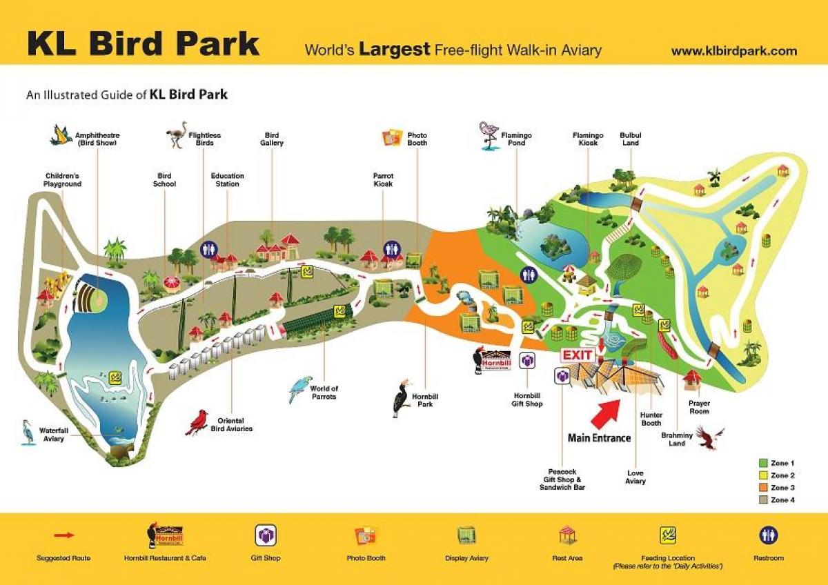 Mapa de paxaro parque