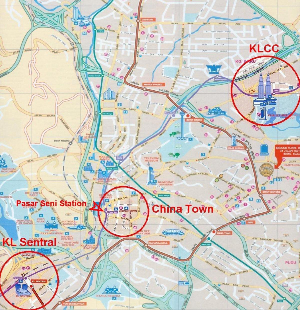 chinatown en kuala lumpur mapa