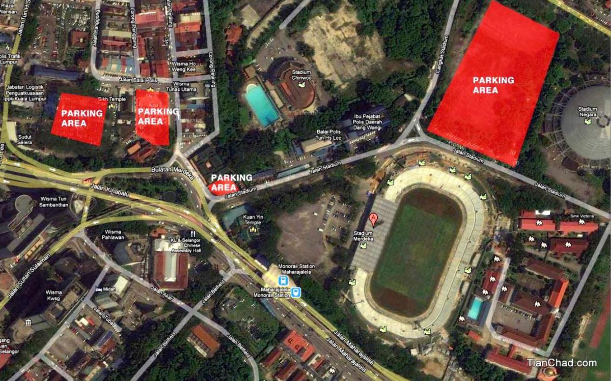 Mapa do estadio negara