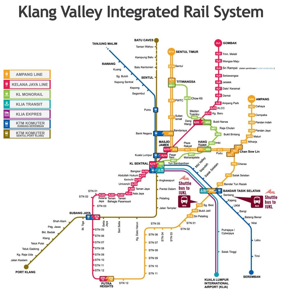 kuala lumpur estación de ferrocarril mapa