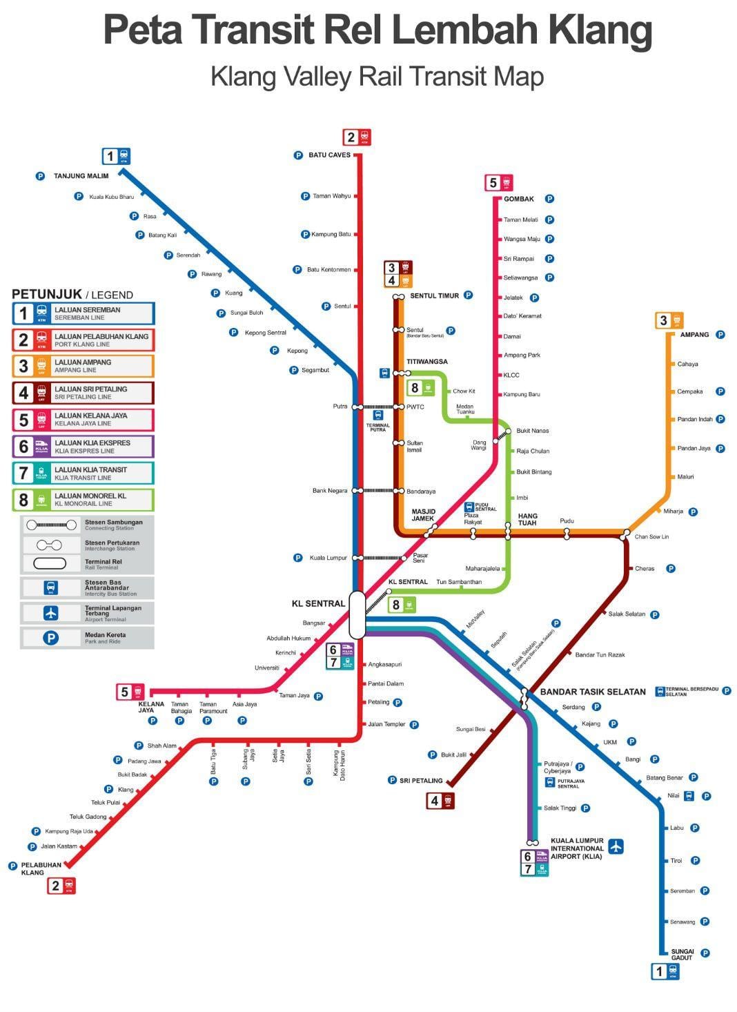 kuala lumpur estación de tren mapa