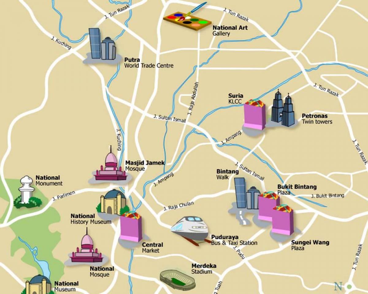 mapa turístico de kl malaisia