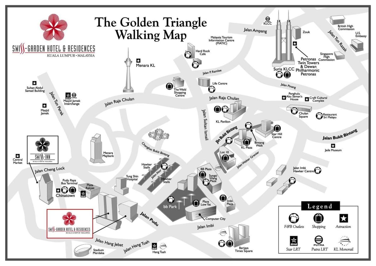 triángulo dourado kuala lumpur mapa