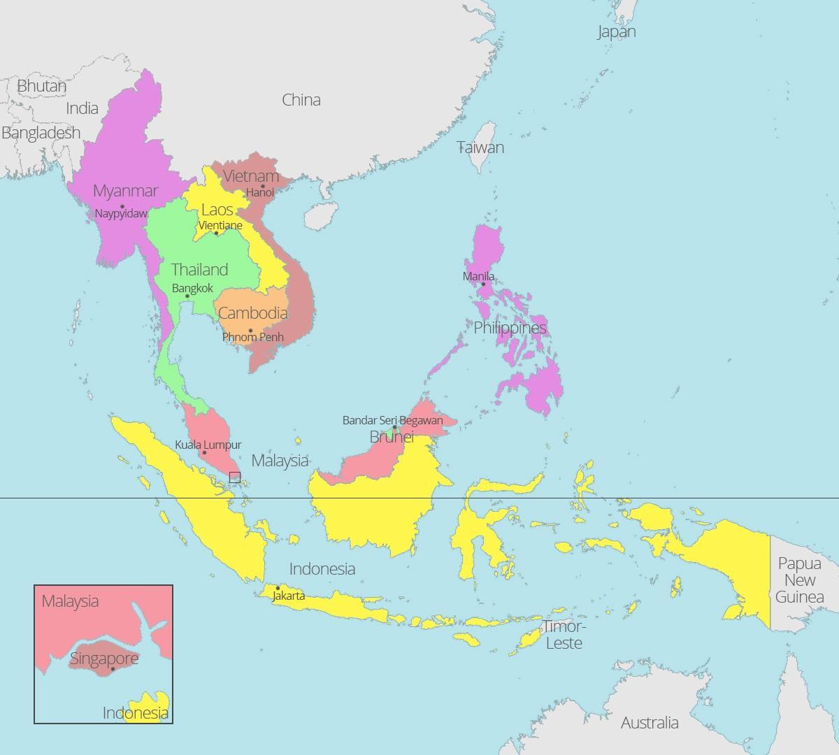 kuala lumpur localización no mapa do mundo