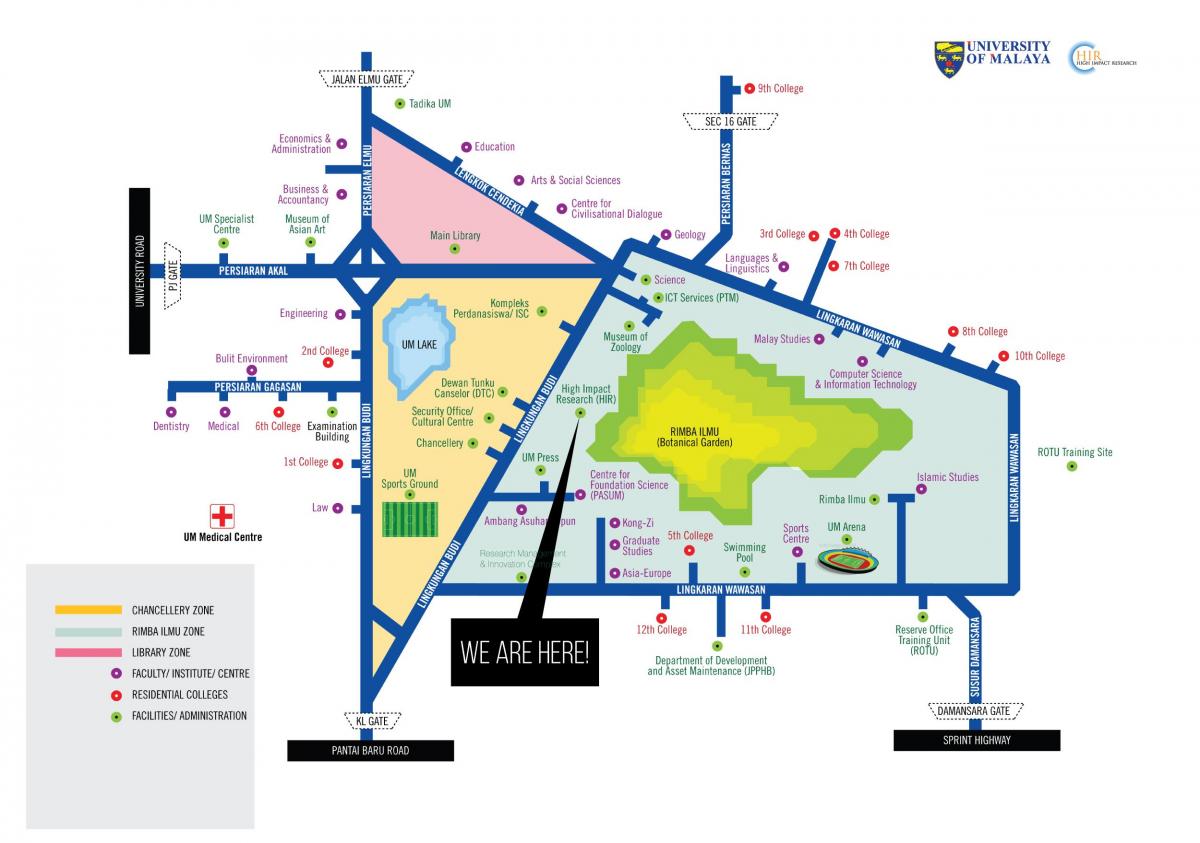 Mapa da universidade malaya