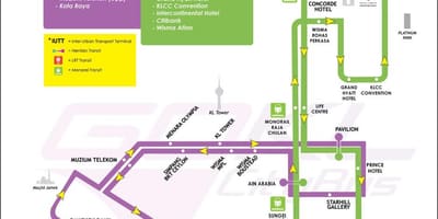 Mapa de ir kl liña verde