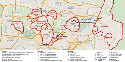 Kuala lumpur área mapa