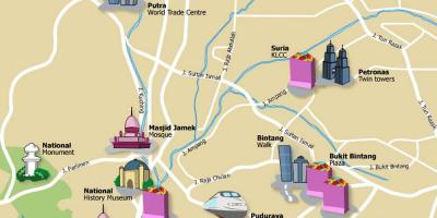 Mapa turístico de kl malaisia