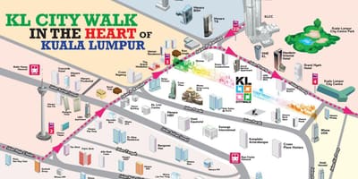 Kuala lumpur paseo a pé mapa
