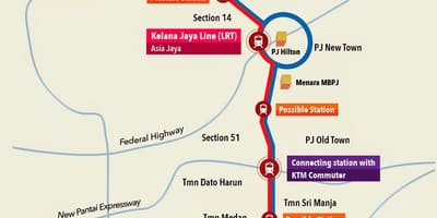 Kelana jaya lrt estación mapa