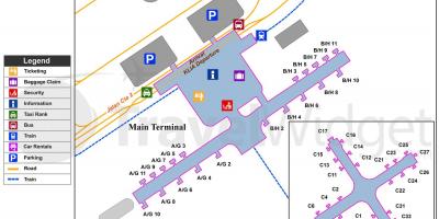 Kuala lumpur aeroporto principal terminal mapa