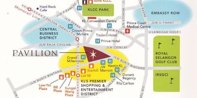 Mapa pavillón comercial kuala lumpur