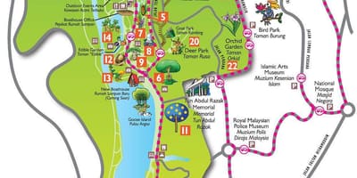 Mapa de perdana xardín botánico