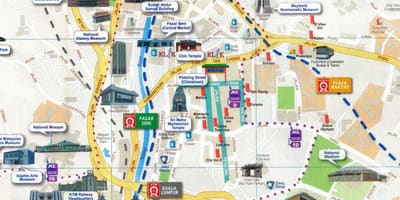 Mapa de petaling rúa kuala lumpur