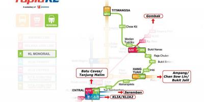 Malaisia liña de tren mapa